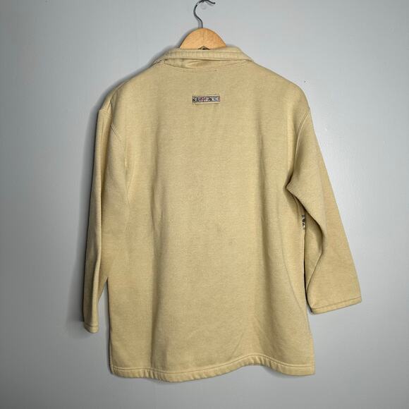 Renee Sport Women's‎ Vintage Yellow 1/4 Zip Floral Embroidered Sweatshirt Size S - Picture 7 of 9